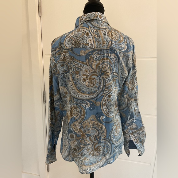 Tommy Hilfiger Blue and brown Paisley, cotton button-down shirt - Picture 2 of 8